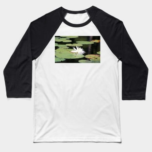 American White Waterlily Baseball T-Shirt